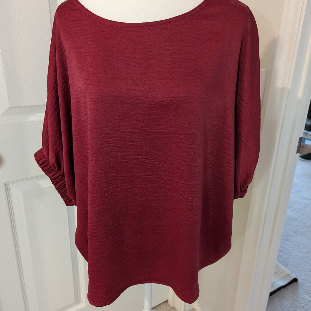 Entro Solid Color dolman Balloon Sleeve